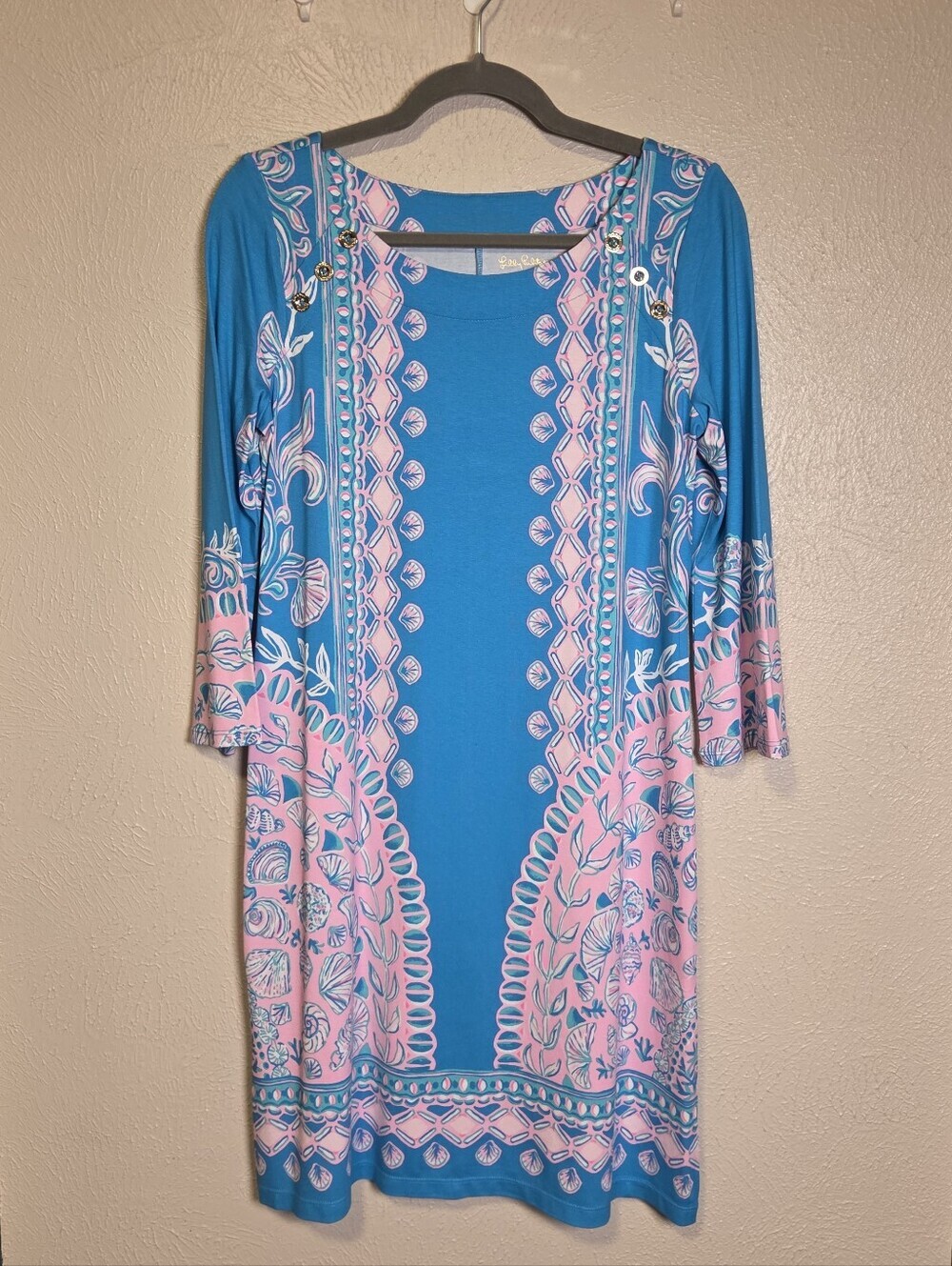 Lilly Pulitzer Tana Dress Sea Shell Beach Resort Coastal Tropical Vacation Small
